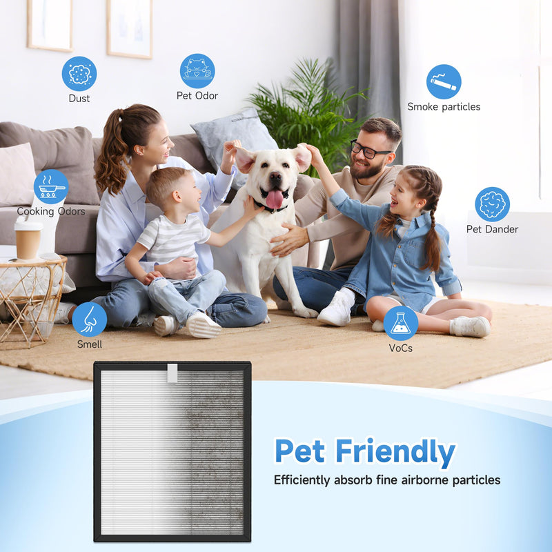 Premium AP380 Replacement Filter Compatible with AP380 Air Cleaner Purifier 2 Sets (4Pcs）