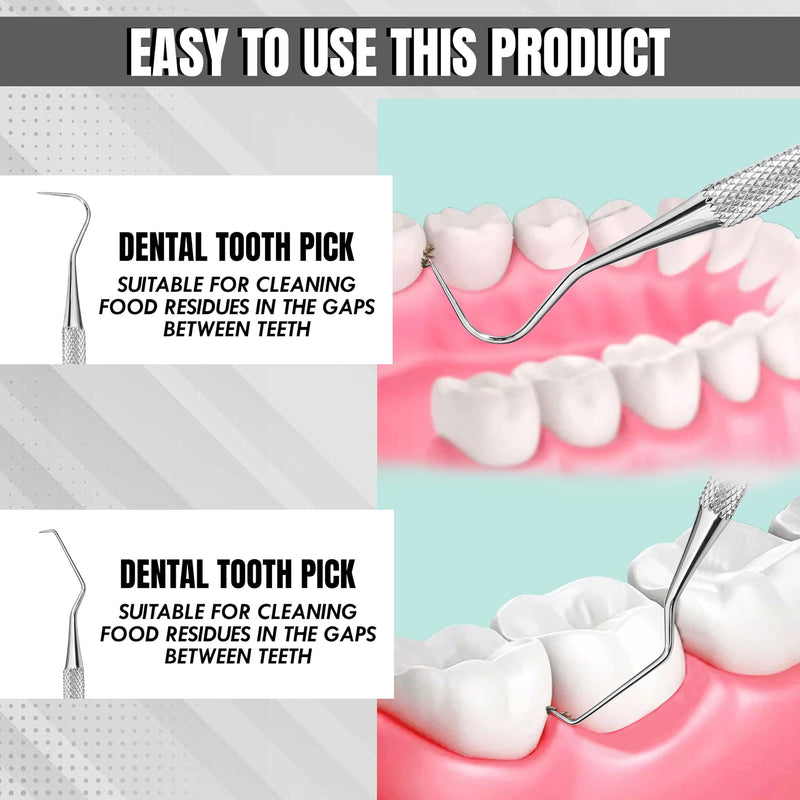 Professional Dental Tools Tartar Scraper for Dentist, Personal Use and Pets Stain Plaque Remover for Teeth, Premium Oral Care Double Ended Dental Probe Scaler | Stainless Steel