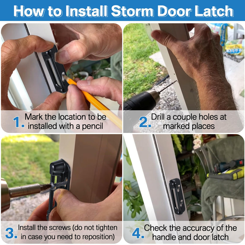 Enhon Screen Door Spring Strike Plate, Compatible with Prime-Line K-5004 Spring Loaded Screen and Storm Door Strike Plate, Aluminum Painted Screen Door Latch Replacement, Black