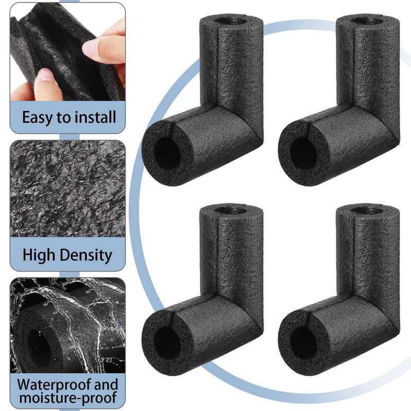 Frienda 8 Pack Pipe Insulation Foam Tube Elbow Insulation Tubing Elbows Water Freeze Protection Heat Preservation Foam Tube for Tubing Outdoor Water Pipe Insulation Water Pipe Protection (1 Inch) 1 Inch