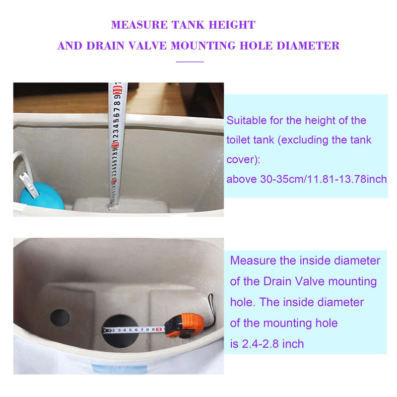 White 29cm Height Water Tank Split Dual Flush Fill Toilet Cistern Inlet Drain Valve Repair
