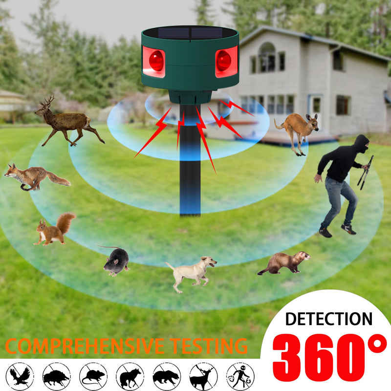 Solar Outdoor Motion Sensor Alarm: 129db Motion Detector Alarm Light, 360°Infrared Trigger Alarm with USB Charging 4Modes for Home,Villa,Yard,Chicken coop,Say Goodbye to The Intruders Sonic alarm 2PCS