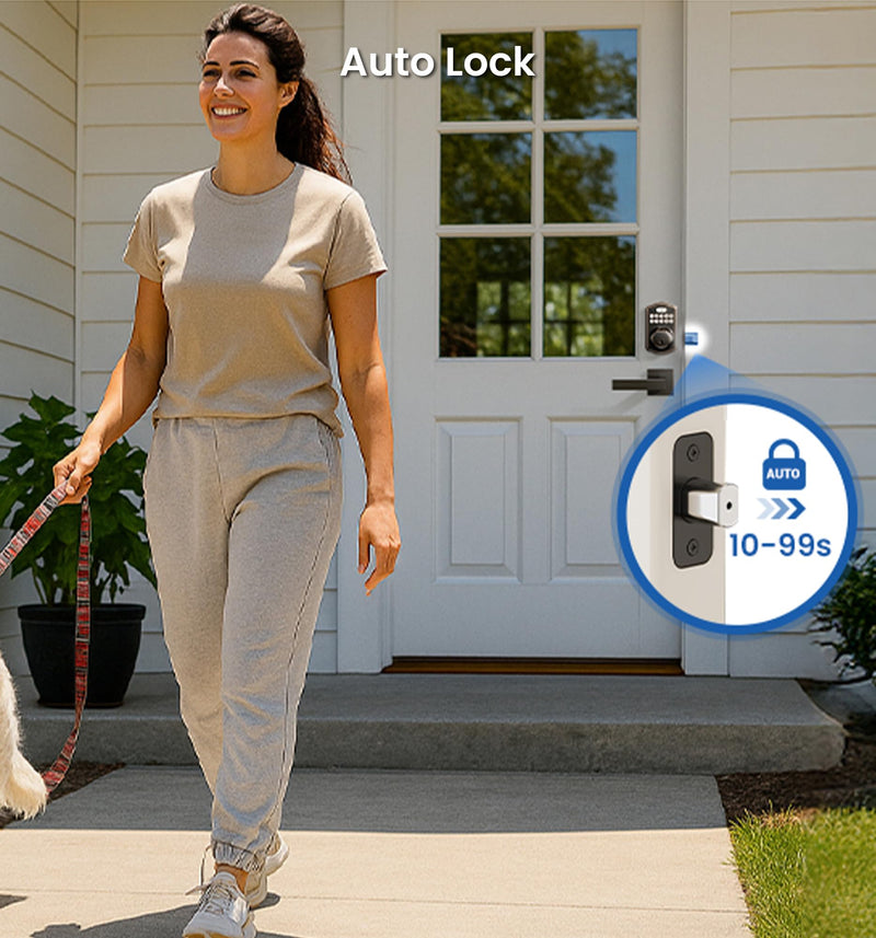 Veise Fingerprint Door Lock, Keyless Entry, Auto Lock, Electronic Keypad Deadbolt for Front Door, Biometric, Anti-Peeking Password, Easy Install, Oil Rubbed Bronze Traditional
