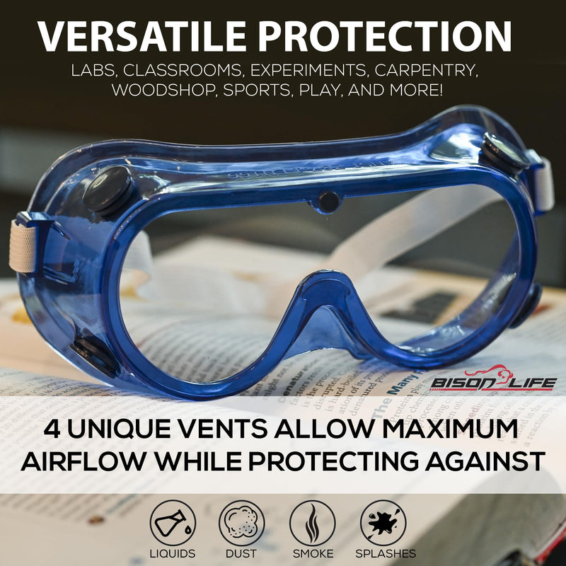 BISON LIFE Kids Safety Glasses, Bulk Kids Protective Glasses ANSI Z87.1 Safety Glasses for Kids, Science Safety Goggles Pack 6