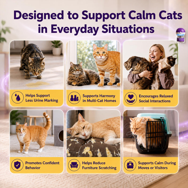 TopSum Cat Calming Pheromone Diffuser: Feline Pheromones Plug in for Stress, Alone At Home, Spraying, Fighting, Scratching, Aggression & Excessive Meowing (Purple– 2 Diffusers+2 Refills) Purple– 2 Diffusers+2 Refills