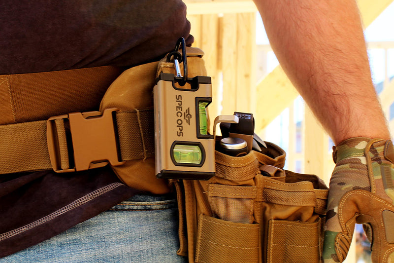 Spec Ops Tools 4" Magnetic Pocket Level, 33% Larger Block Vials, Includes Carabiner, 3% Donated to Veterans 4" Magnetic Pocket Sized