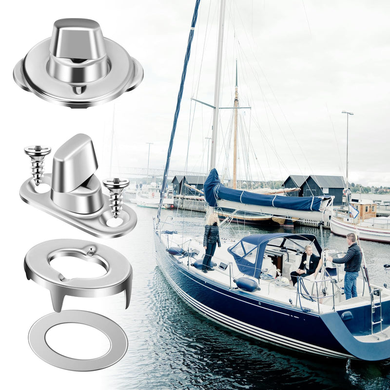 SEWACC 20 Sets Marine Grade Twist Lock Fasteners, Metal Canvas Turn Button Eyelets & Studs, Mounting Screws for Boats, Sailboats, Rvs