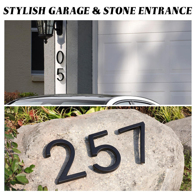 Floating House Number 2, YIPLED 6 Inch Modern House Numbers for Home, Mailbox, Street (Black) Black 2