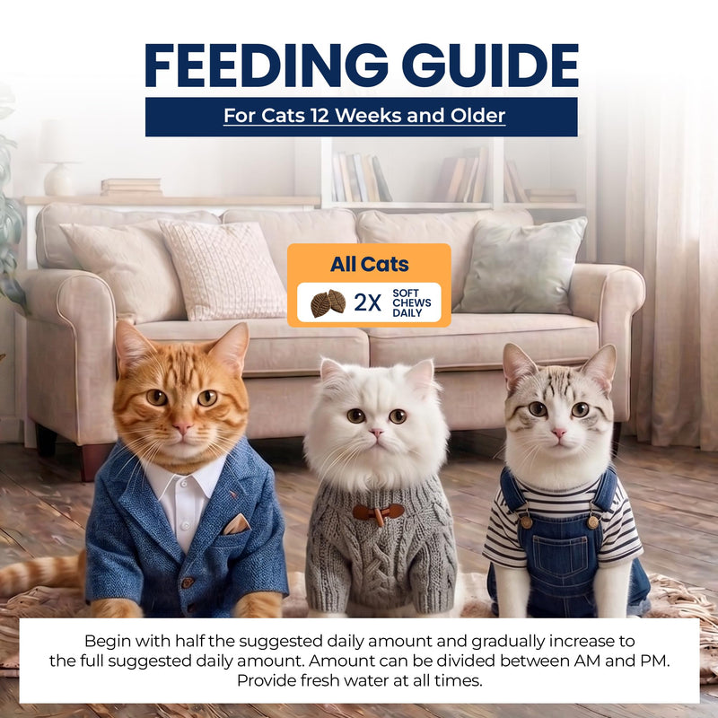 Allergy & Immune Soft Chews for Cats, Itchy Skin & Seasonal Allergy Relief, Omega 3 + Colostrum + Probiotics, Immune Support, 60 Soft Chews Bacon Flavor