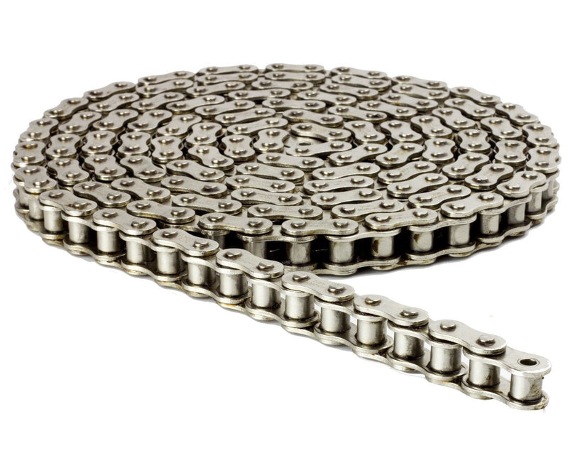 Jeremywell 41NP Nickel Plated Roller Chain 3 Feet with 1 Connecting Link, Heat Treated, Corrosion Resistant, Eliminates Stress Cracking, unwanted wear, and Easy Corrosion 1 Master Link
