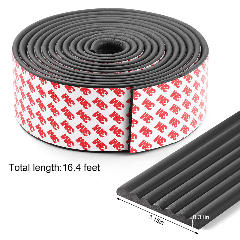 Upgrade Baby Proofing Edge Corner Protector, 16.4ft Edge Guards Padding with 3M Adhesive, Extra-Wide Soft Rubber Foam Padding, Furniture,Sharp Edge Safety Corner Edge Bumper Guard-Black Black