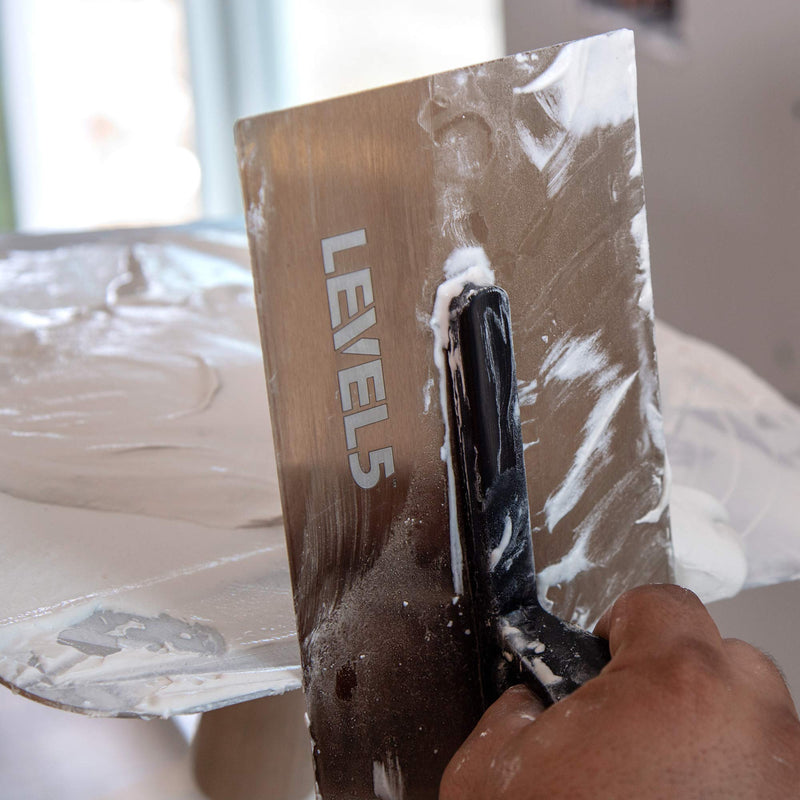 LEVEL5 12" x 4.75" FLEX Drywall Curved Trowel, 0.5MM Blade | Triple-Hardened Stainless Steel, High-Impact Handle | Sheetrock Gyprock Wall-Board Plasterboard | 4-988 12"