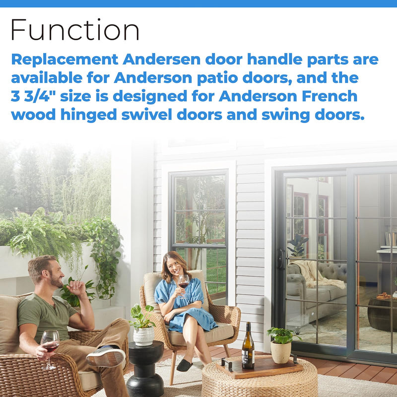 Replacement Andersen Door Handle Parts 3-3/4 Long Compatible with Andersen Patio Doors, Andersen Frenchwood Hinged Door, Andersen Storm Door Handle Replacement Spindle 2579830