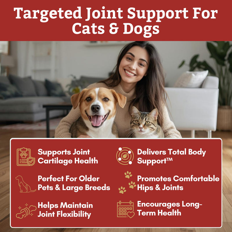Wholistic Pet Organics Max Strength Hip and Joint Supplement for Dogs & Cats - Cat & Dog Joint Supplement Powder, Chondroitin & MSM to Support Mobility - Glucosamine for Dogs & Cats - 8 oz - 56 Scoops 8oz