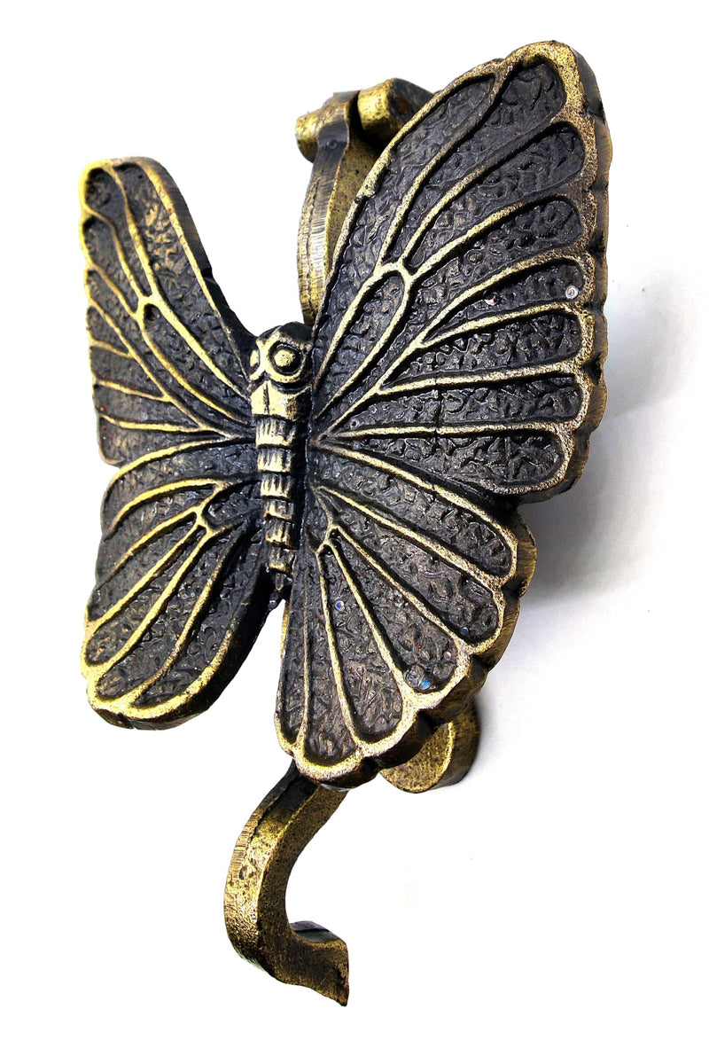 5MOONSUN5's Butterfly Door Knocker Door Knocker for Front Door | Antique Finish Solid Cast Iron Door Knockers with Strike Plate