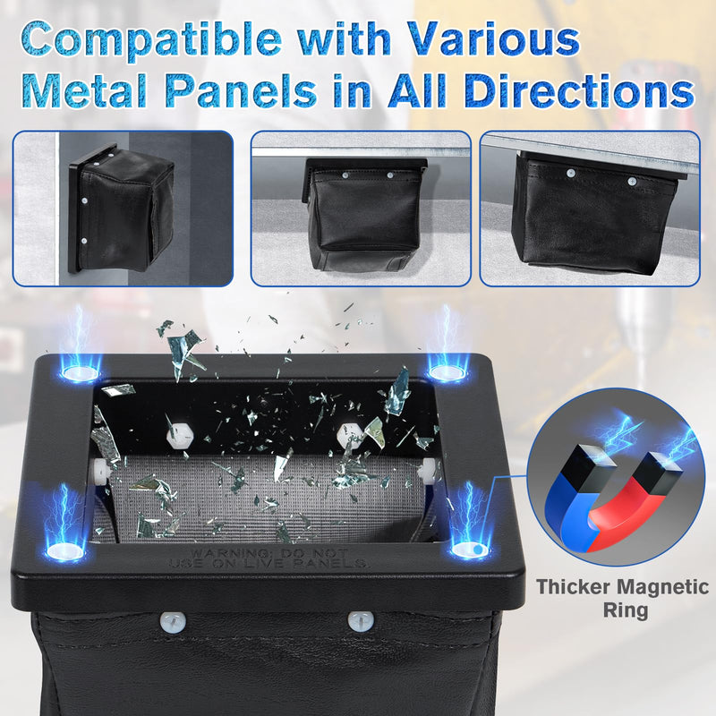 Strong Magnetic Drilling Catcher Bag, Magnetic Drill Shaving Catcher, Electrical Drill Catcher Dirt Bag for Magnetic Metal Shavings on Electrical Panels,Electrical Safety Drilling Tool Bag-1 Pack