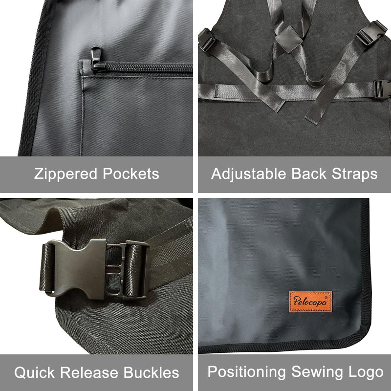 Barber Apron Hair Stylists Tools Apron Professional Waterproof Haircutting Apron with 3 Pockets, Black Universal