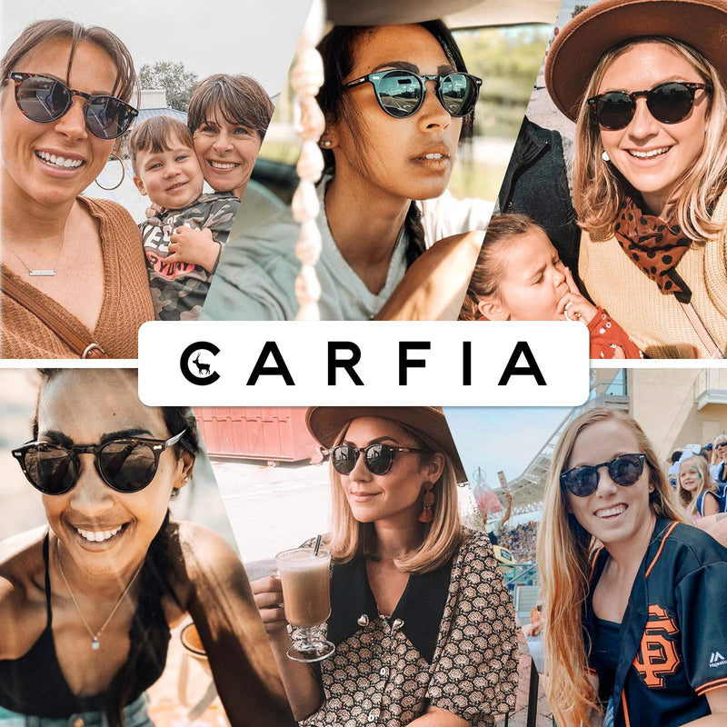 CARFIA Polarized Sunglasses for Women: Acetate Frame, Small/Medium Size, UV400 Protection - Anti Glare CA5288 3. Black Frame Grey Lens Small Face Frame Width 138mm