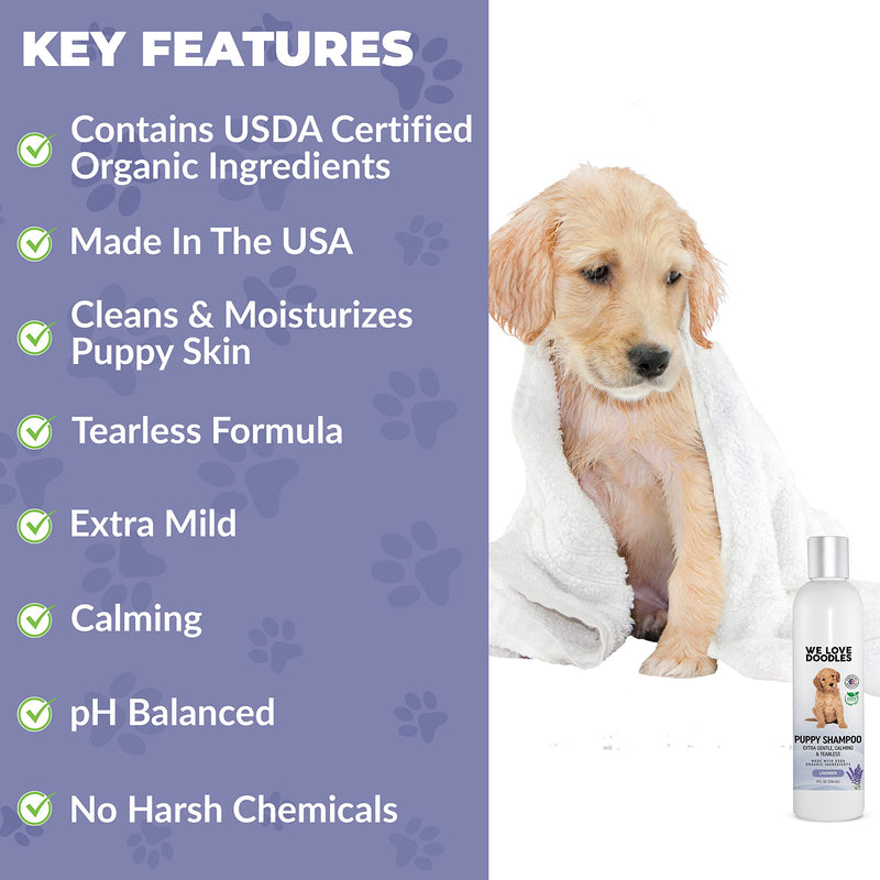 We Love Doodles Puppy Shampoo (Lavender) & 4-in-1 Shampoo (Lavender) Bundle - Puppy Shampoo and Conditioner & 4-in-1 Shampoo Kit - Tear Free & Best Smelling - Made in USA - PawsPlanet Australia