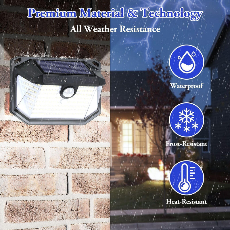Solar Outdoor Lights, 2-Pack Super Bright 178 LEDs Motion Sensor Wall Light with 270° Wide Angle & 3 Modes, Waterproof Solar Powered Security Light for Patio Garden Garage Front Door 2-Pack (Pack of 1)