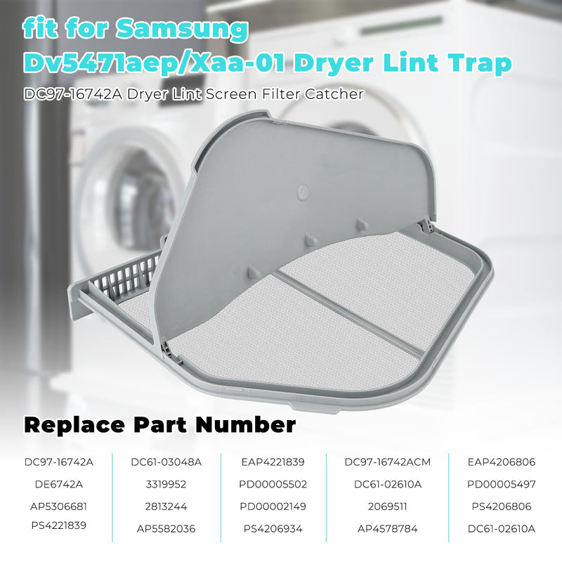 DC97-16742A Lint Trap fit for Samsung Dryer Lint Trap Replacement,Stainless Steel Lint Trap Screen Parts fit for SAMSUNG Dryer DV456ETHDSU/AA DV45H7000EW/A2 DVE50R5200W/A3 DVE50R5400V/A3 prime&swift