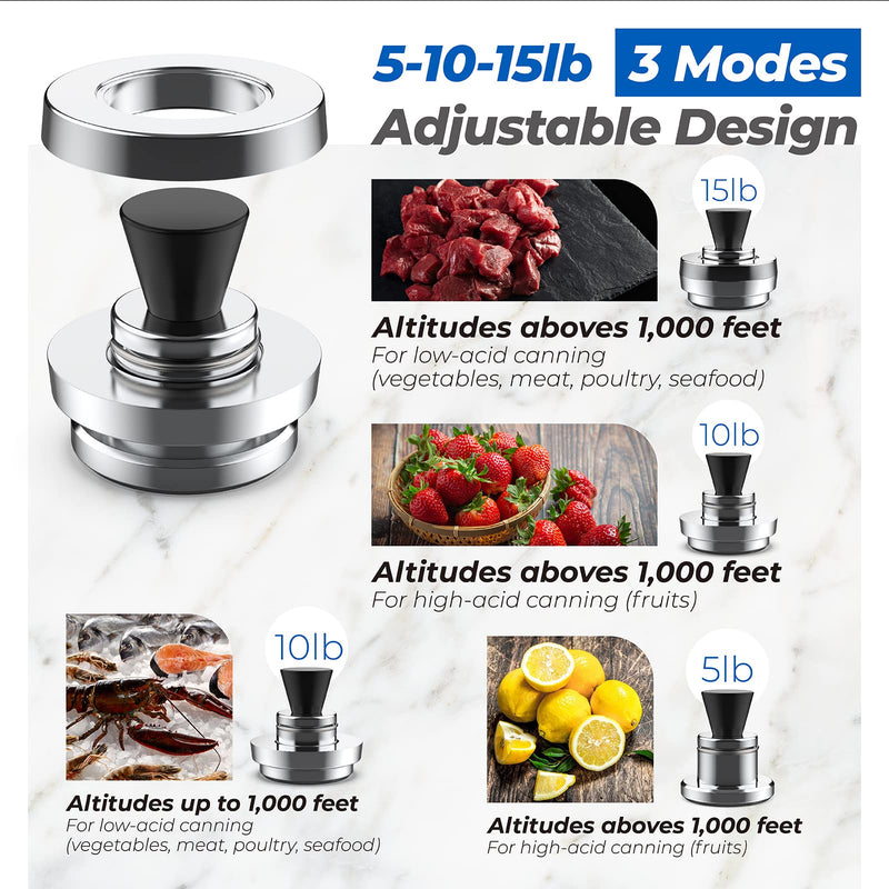 50332 3-Piece Pressure Regulator 5-10-15lb Canning Weight for Presto Pressure Cooker Canner 0178107 0178410 0175107 0174510 0175510 0177001 0174001 6803571