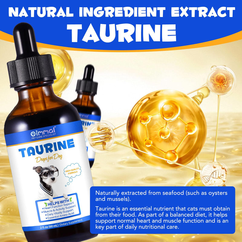 Taurine for Dogs,Taurine Liquid Supplement for Dogs Supporting Heart, Vision, Overall Vitality & Metabolic Balance 60ml-2PCS 2PCS