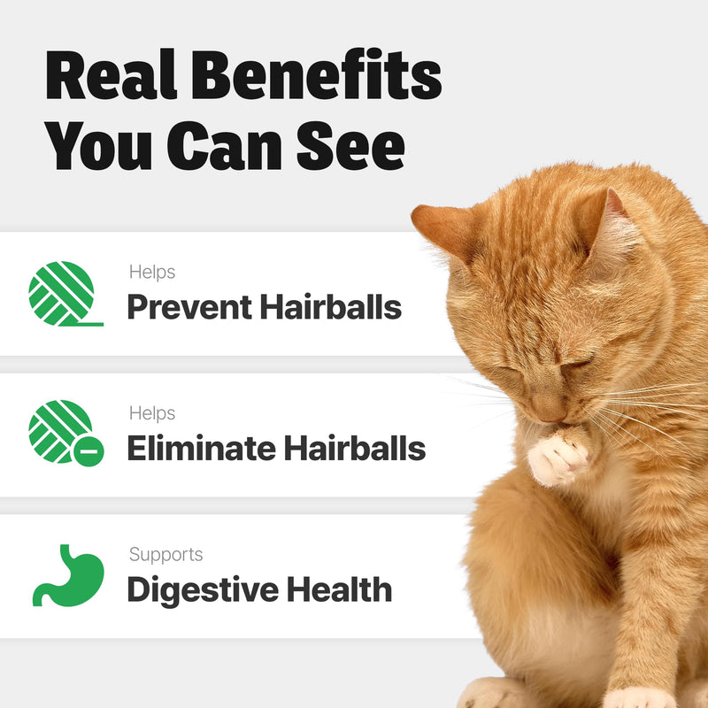 Cat Hairball Treatment – Lickable Supplement with Natural Fiber for Hairball Relief – Supports Digestion & Furball Control, Hairball Remedy – Daily for Cats, Chicken Flavor with Goat Milk, 30 Tubes