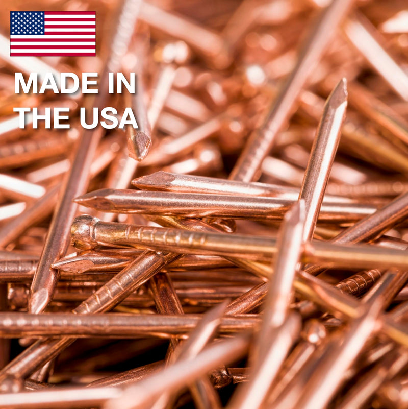 (50-Pack) 1 Inch USA MADE Copper Nails Roofing Finish - Solid Pure Copper Slate Spikes Flashing Furniture Boat - Highest Quality Nails (50) 50