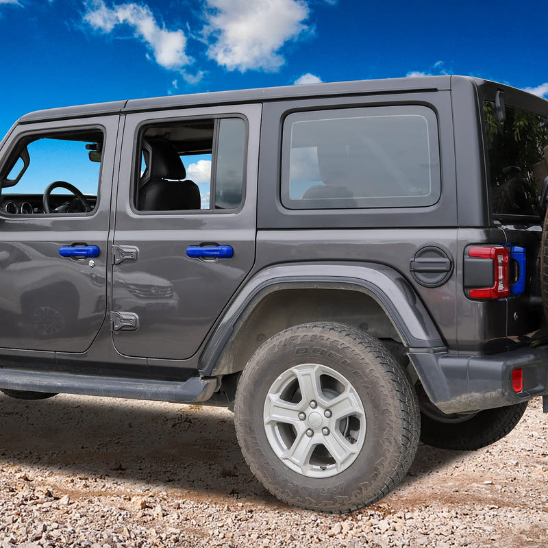 CheroCar Blue Door Handle Cover Trim Tailgate Handle Cover Kit Fit for 2018-2026 Jeep Wrangler JL JLU 4xe & Gladiator JT Sports Sahara Freedom Rubicon 2/4-Door Exterior Accessories