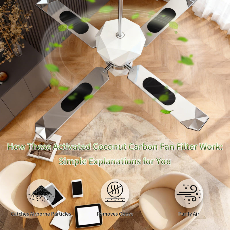 40 Pack Ceiling Fan Filters for Blades, Black Air Purifier Pads 40