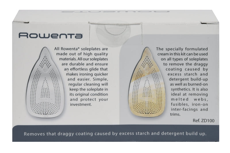 Rowenta Garment Care Accessories, Cleaning Kit for Steam Iron, Non toxic, Improve the Soleplate Glide, Starch or Melted, Synthetic Fiber Remover
