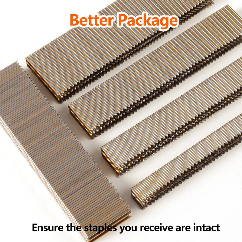 1000-Count 1/2 Inch Length, 18 Gauge 1/4 Inch Narrow Crown Staples, Heavy Duty Beveled Chiseled Pointed Galvanized Staples, for Pneumatic, Electric 18GA Stapler Gun 1/2"