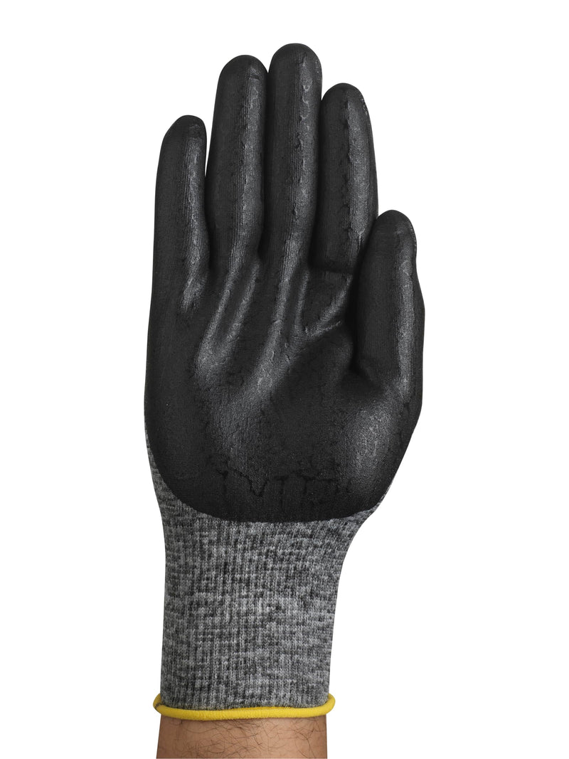 Ansell HyFlex 11-801 Nylon Glove, Black Foam Nitrile Coating, Knit Wrist Cuff, X-Large, Size 10 (Pack of 12)