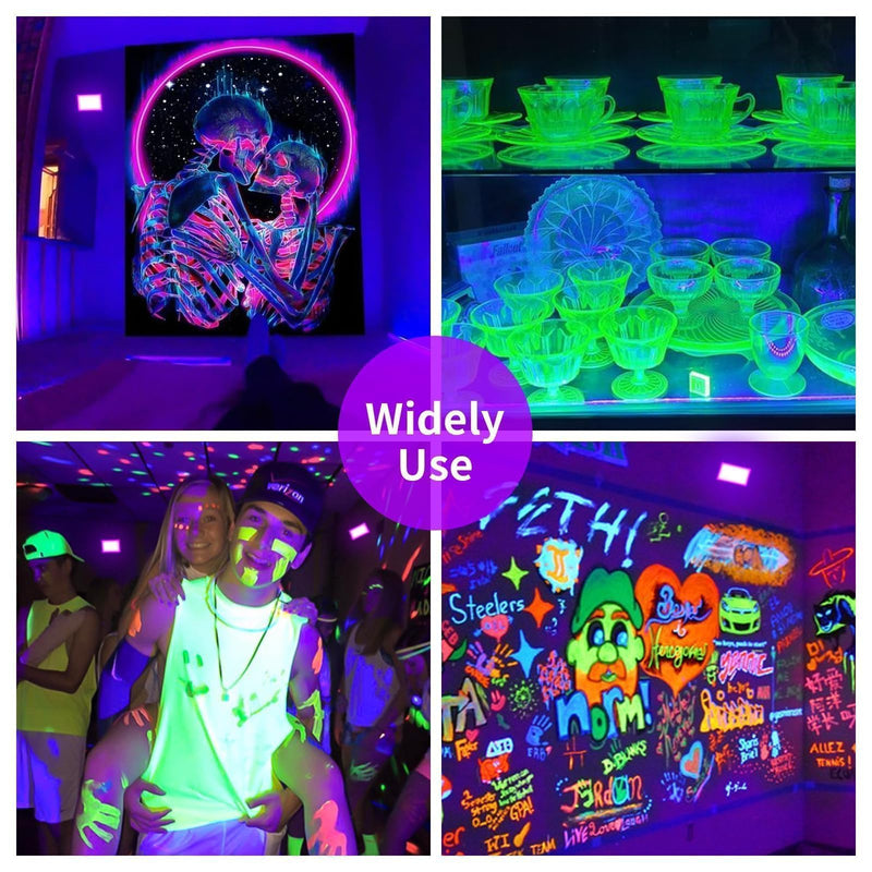 38W LED Black Lights IP66 Waterproof Black Light Outdoor with 5ft Plug+Switch,Flood Blacklight for Halloween Glow in The Dark Party Stage Light Neon Glow Birthday 1 Pack 38W-1Pack