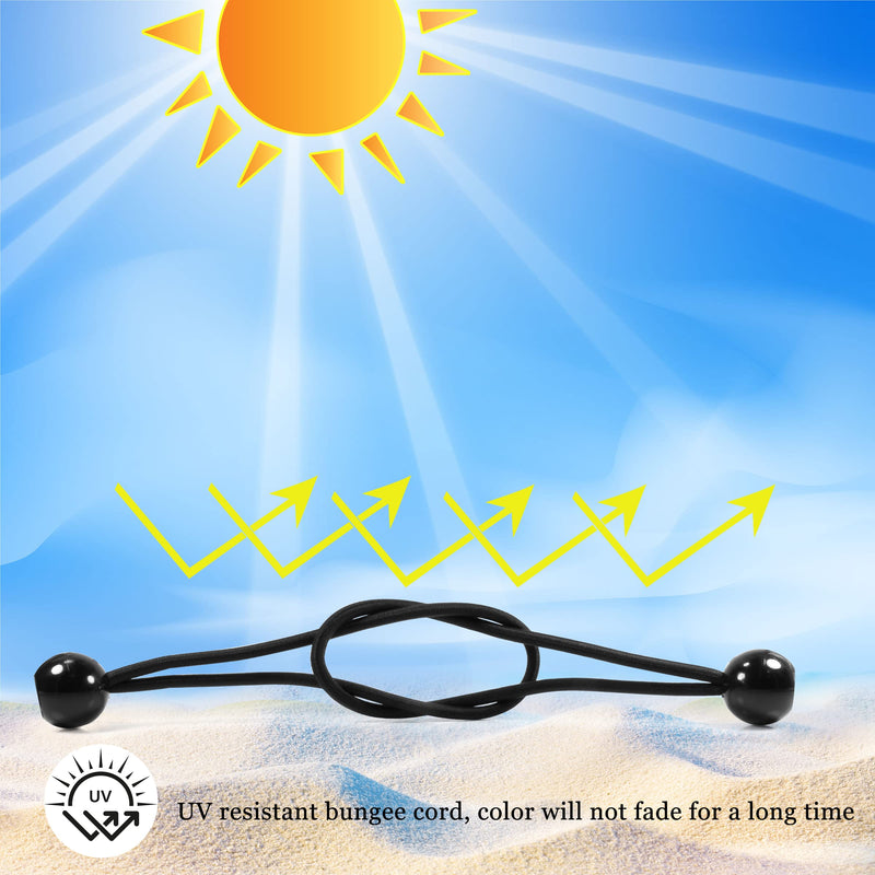 Bungee Balls 6 Inch,Black Bungee Cord for Canopy Tarp, UV Resistant,50-Piece 6 inch X 1 inch Ball