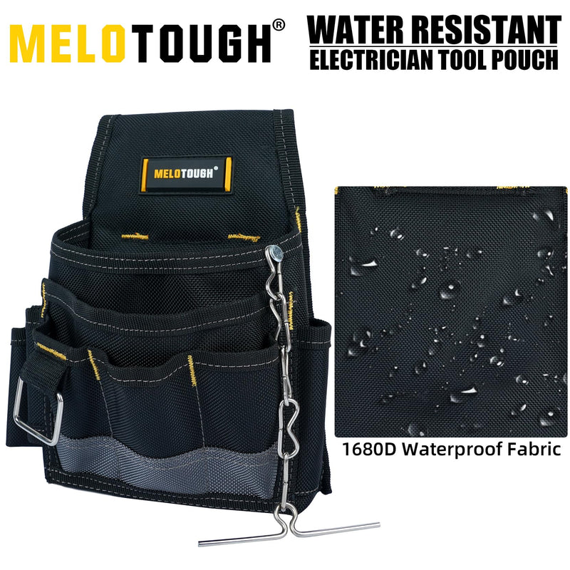 MELOTOUGH Electrician Tool Pouch Tool Belt Pouches Multiple Pockets Tool Organizer for Technician, Maintenance, HVAC Small Electrician Pouch Grey - NewNest Australia