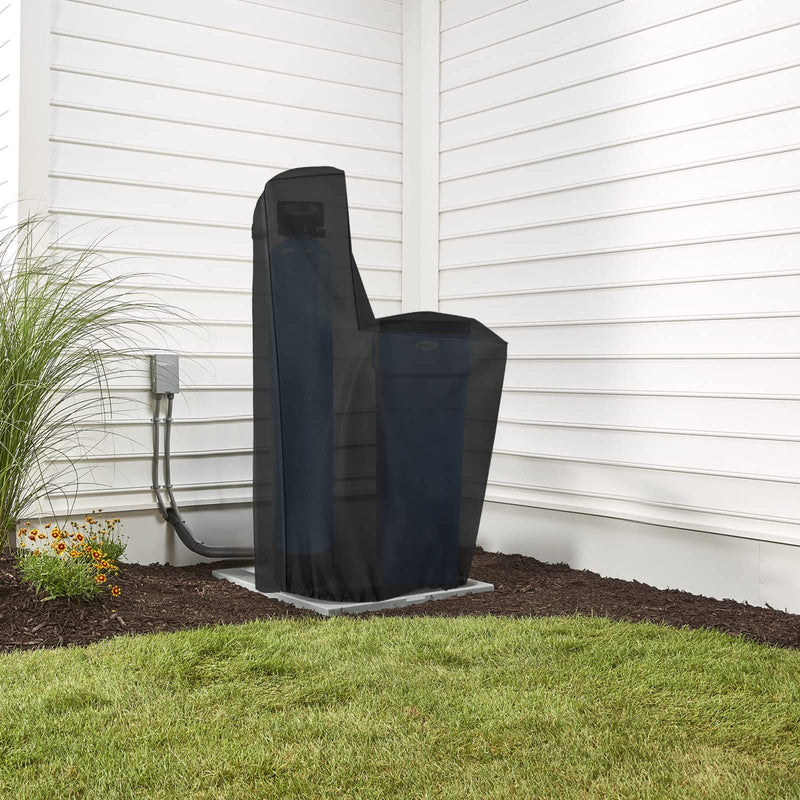 Outdoor Water Softener Cover Waterproof,(64" H x 40" W x 16" D) Black, Whole House Water Softener Covers Back Open Design To Adapt To A Variety Of Installation Scenarios 64" H x 40" W x 16" D