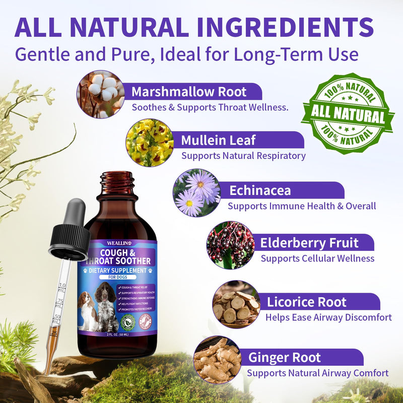 WEALLIN Dog Cough Treatment Support + Cat Flea and Tick Prevention Soft Chews, Complete Natural Care for Multi-Pet Households