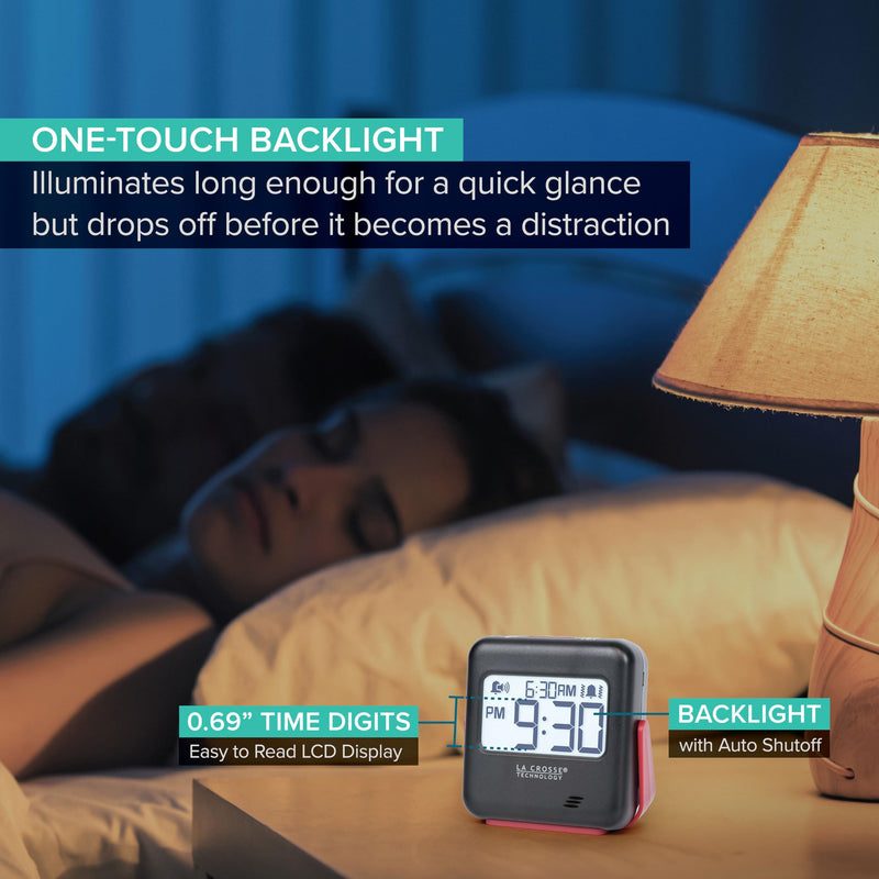 La Crosse Technology 617-147 Buzz Digital Alarm Clock with Vibration and Loud Sound