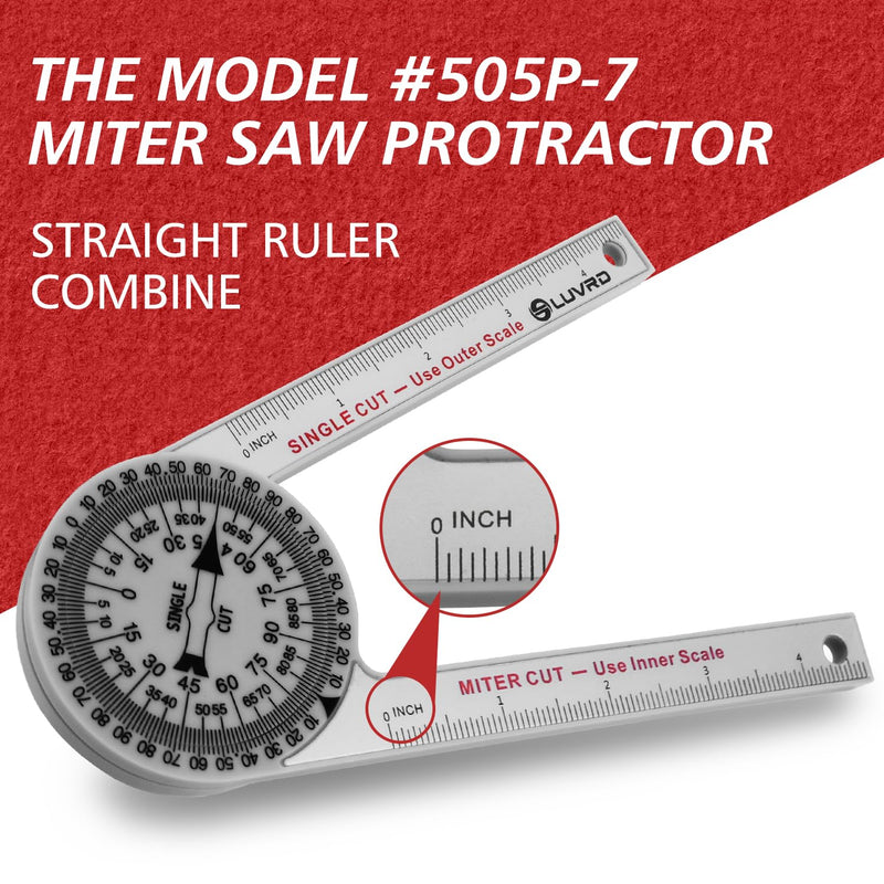 Miter Saw Protractor, Professional Miter Angle Finder for Woodworking Replaces the Model #505P-7 Miter Protractor Angle Finder with Measuring Rulers for Carpentry, Crown Molding Tool, Baseboard