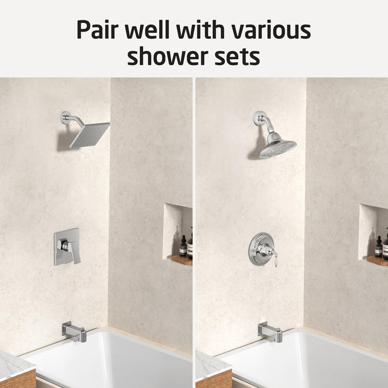 All Metal Bathtub Spout with Diverter, KES Bath Tub Faucet Replacement with Stainless Steel Extension Nipple, Black Shower Slip-on Tub Faucet Fits 1/2 Inch Copper Pipe, PTSN300-BK Matte Black(Fits 1/2'' Pipe)