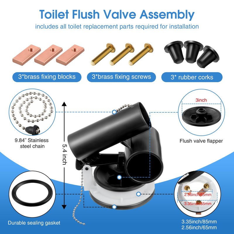 Enhon Toilet Flush Valve Assembly Compatible with American Standard 047107-0070A/3161-Series Toilet Flush Valve Flapper Replacement Kit for One Piece Toilets