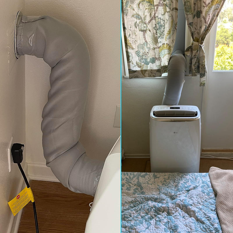 Wafloter Portable AC Hose Insulation Sleeve Universal Fit for 5" & 5.9" Diameter Vent Tube, Air Conditioner Hose Cover AC Tube Insulated Wrap 59inch Length, AC Exhaust Pipe Insulation