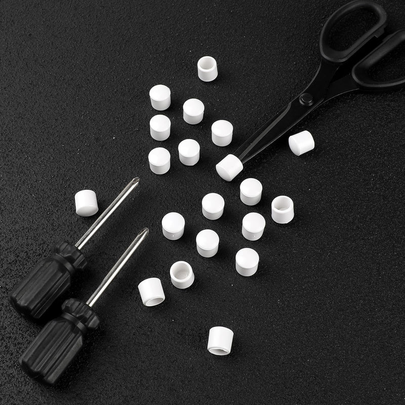 20PCS 0.39 Inch Door Stoppers Rubber Tip Replacement,Door Stop Bumper Tips, Door Stop Caps for Door Wall Protection （White） White