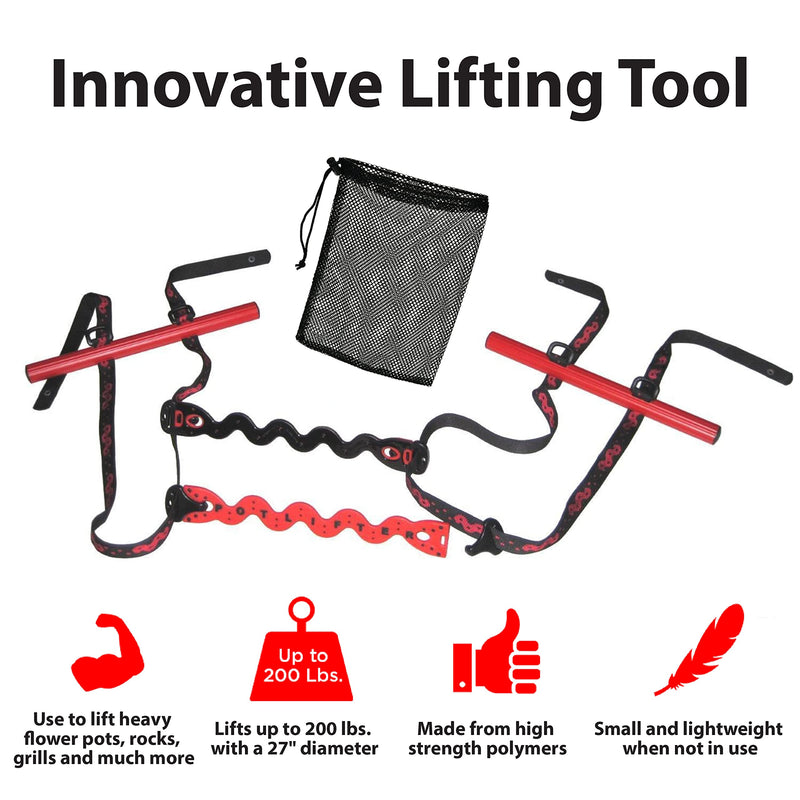 PotLifter - Potted Plant Mover and Essential Lifting Tool For Garden Flower Pots, Planters, Trees, Rocks - Lifts Up to 200 Pounds - A Plant Caddy Alternative, Easily Move Heavy Items Around Your Yard