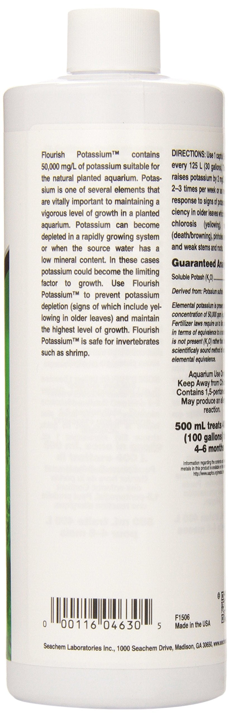 Seachem Flourish Potassium 500ml 500 mL / 16.9 fl. oz.