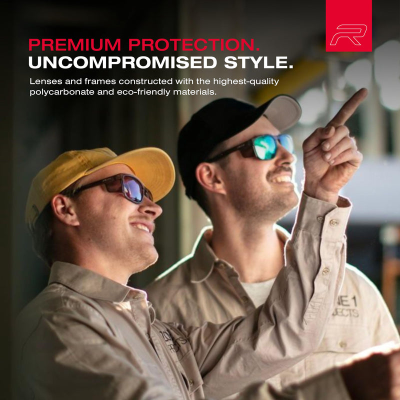 Riley Navigator X Safety Glasses – Anti-Fog, Scratch/Impact Resistant & Polarized Lenses, Lightweight Full-Frame for Work, Outdoors, & Active Lifestyles, Gray
