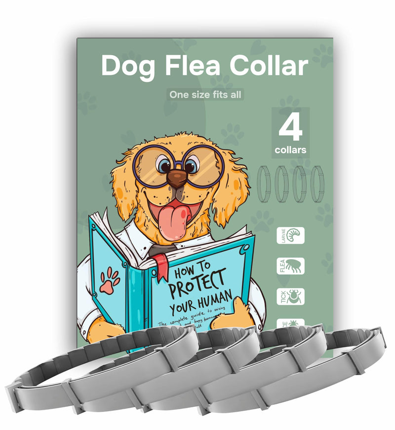 cabins Flea and Tick Prevention for Dogs - Flea Collar - 4 Count - Adjustable