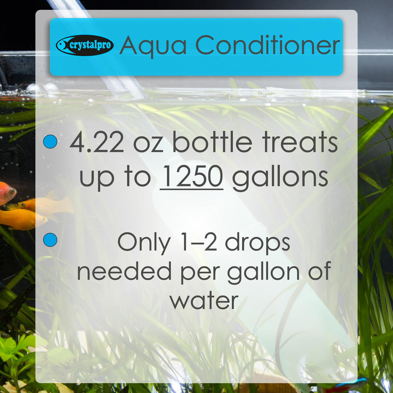 Aqua Conditioner - Treats 1250 Gallons - Aquarium Water Conditioner - Neutralizes Chlorine and Ammonia 4.2 Oz 125 ml